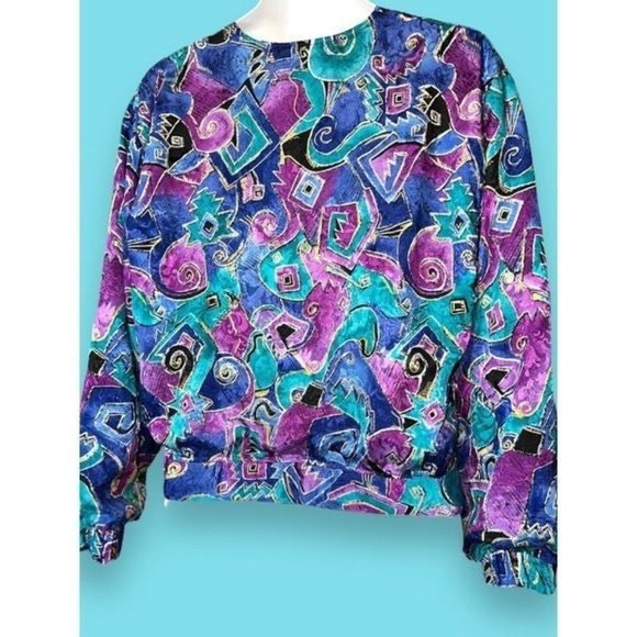 Vintage 80s 90s Darlyn Designs Retro Zip Up Jacket Sz Medium - Picture 3 of 5